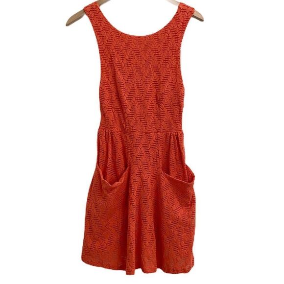 Free People Lace Poppy Dress Persimmon Orange - Picture 9 of 13